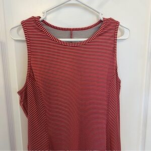 Title Nine Like NEW Brick/Gray Striped “Buttah” Collection Sleeveless Dress